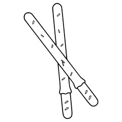 choco stick illustration hand drawn outline vector