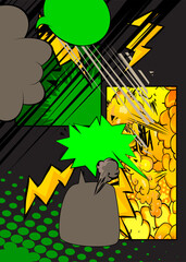 Cartoon colorful, comic book background. Retro vector comics pop art design.