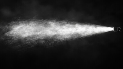 Bright Beam of Light Illuminating Dark Space with Soft Mist Creating Ethereal Atmosphere