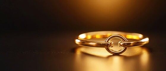Elegant golden ring captured in soft light, symbolizing love and commitment.