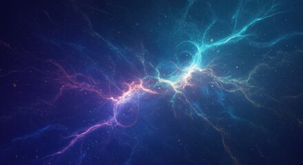 Obraz premium Vivid cosmic energy surge across the night sky 