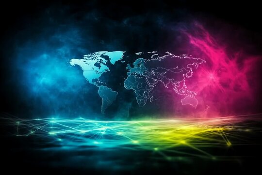 Global Network for Neon World Map.