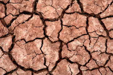 The image captures the cracked surface of a dry, parched ground, showcasing the effects of drought and climate change on the earth's surface and textures.