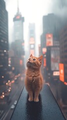 Kitten Cityscape Gaze.