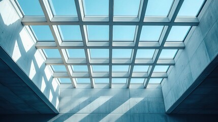 Fototapeta premium Modern Architectural Design with Skylight and Concrete Elements