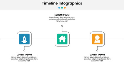3 point step template with creative box, 3 points template infographic timeline.