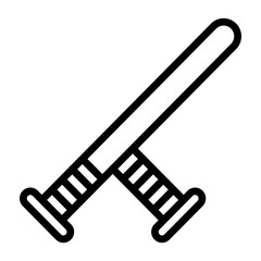 Fototapeta premium Police Baton Vector Line Icon Design
