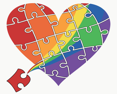 recommend clip art: Colorful Heart Puzzle: Symbol of Love, Unity, and Connection Illustration