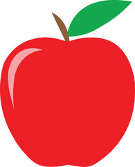 red apple vector illustration, red apple isolated on white, apple icon.