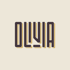Olivia name retro typography