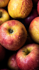 red and green apples on the market