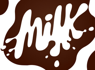 Original spelling milk for chocolate milk packaging design. background print. cow skin texture. brown and white color.