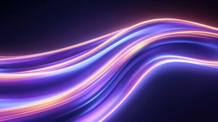 Abstract Purple And Orange Glowing Waves Digital Art