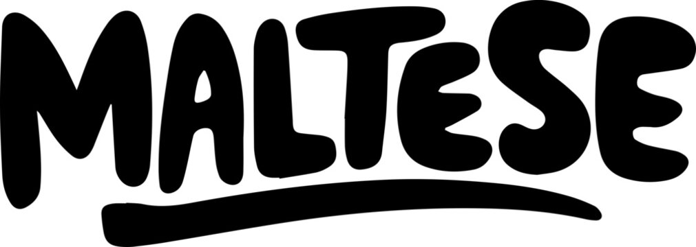 Maltese Dog Breed Handwritten Text.