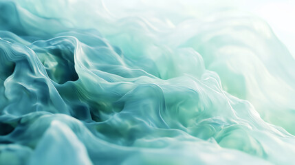Obraz premium Mist and Teal: Abstract Art of Ethereal Forms - Made with Generative AI