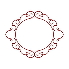 round frame with floral elements