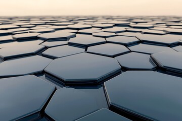Obraz premium Dark Hexagon Grid for Abstract Background.
