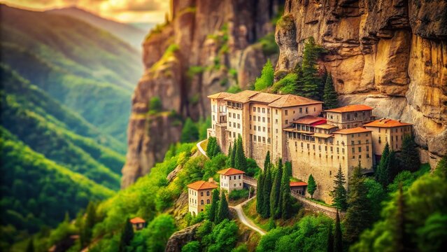 Vintage Photo: Miniature Sumela Monastery Replica, Trabzon, Turkey
