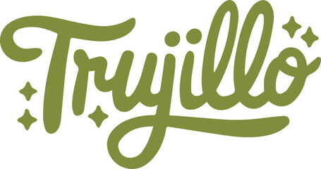 Naklejka premium Trujillo City Handwritten Lettering.