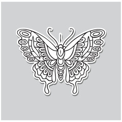 Old School Butterfly Outline