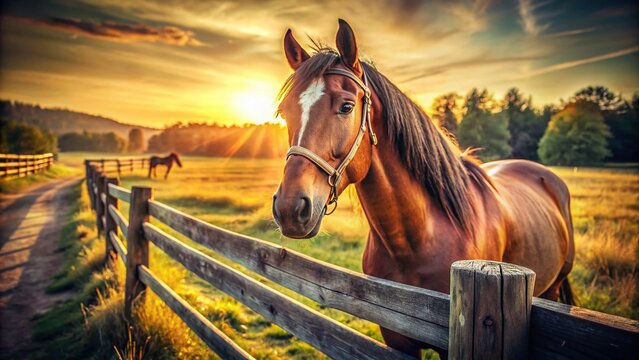Vintage Photo of a Majestic Horse in a Rustic Setting
