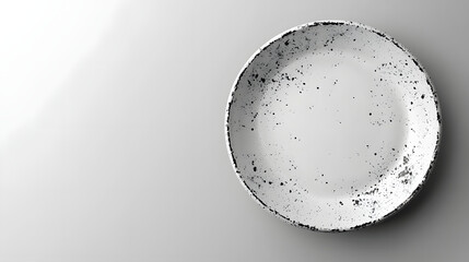 Empty Plate: A close-up shot of an empty plate with a rustic, textured surface. The plate, placed on a gradient surface, invites viewers to consider the possibilities of culinary creations. 