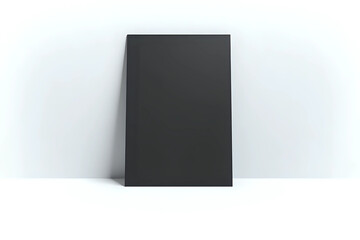 Empty black poster stand isolated on white background.