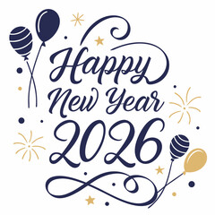 Decorative Festive Happy New Year 2026 Artwor