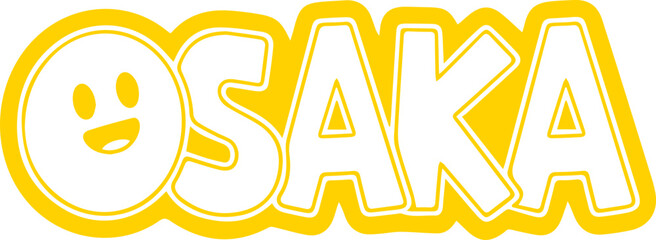 Fototapeta premium Osaka Smiley Face Text Design.