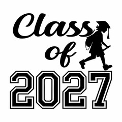 Elegant Varsity Graduation Class of 2027 Art