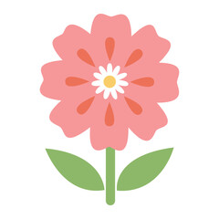 Hand Drawn Daisy Flower in Flat Vector Art