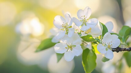 Fototapeta premium Serene Spring Blooming Flowers with Blurred Nature Background