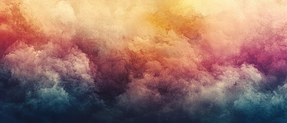 Fototapeta premium A vibrant, colorful cloudscape featuring hues of orange, pink, and blue, creating a dreamy and atmospheric visual effect.