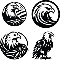 Modern Black and White Eagle Mascot for Branding