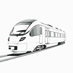 fast train on a white background