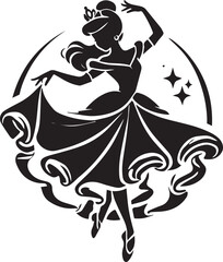 vector illustration of a dancing woman, dancing woman icon, dancing woman silhouette vector black and white