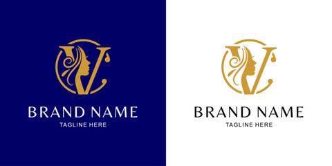Creative Logo Letter CV,VC Beauty, Illustration, Design Inspiration, Vector, Icon
