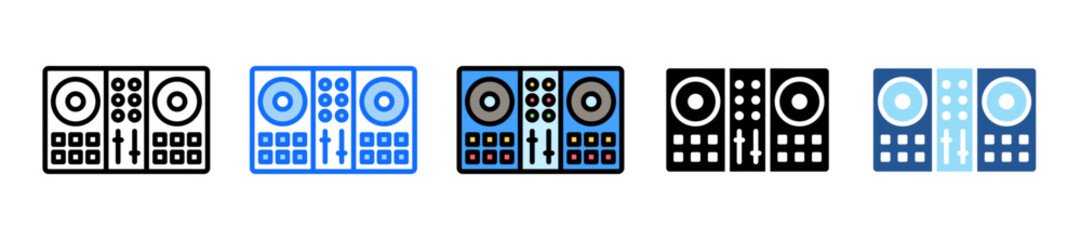 Dj Turntable Icon Set Multiple Style Collection