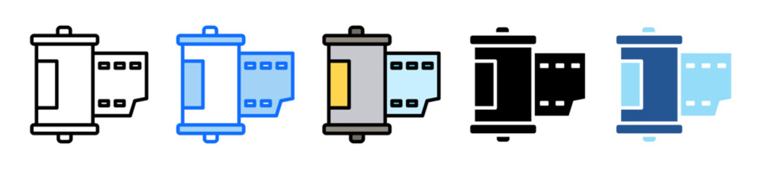 Camera Film Icon Set Multiple Style Collection