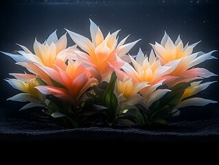 Underwater Artificial Flowers Bloom.