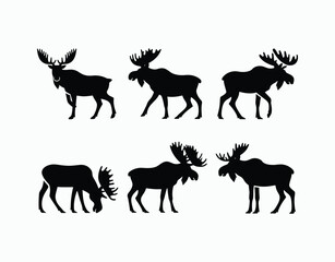 Fototapeta premium Abstract Moose Silhouette Vector Template