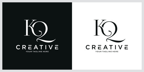Initial KQ Logo Design Vector