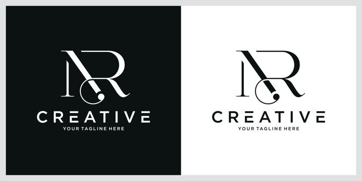 Initial letter NR, RN logo vector, Creative Lettering Logo Vector Illustration.