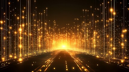 Abstract data flow with glowing lines, future vision, and technology