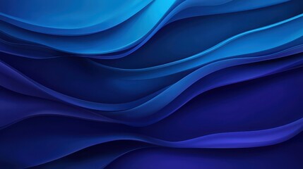 Obraz premium Oceanic Depth: An abstract interplay of fluid blue waves evokes the depths of the ocean, with shades from deep indigo to vibrant teal, creating a sense of movement and tranquility.