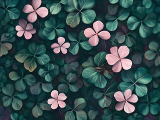 Clover leaf flora pattern wallpaper