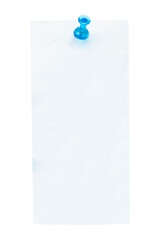 blank note paper with push pin