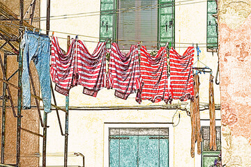 Venezia, maglie di gondolieri.