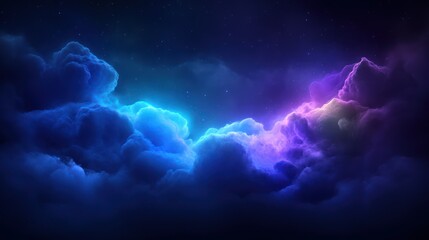 Celestial Nebula: A mesmerizing display of vibrant blues, purples, and ethereal colors dance across the expanse of a cosmic nebula, suggesting the wonders of deep space.