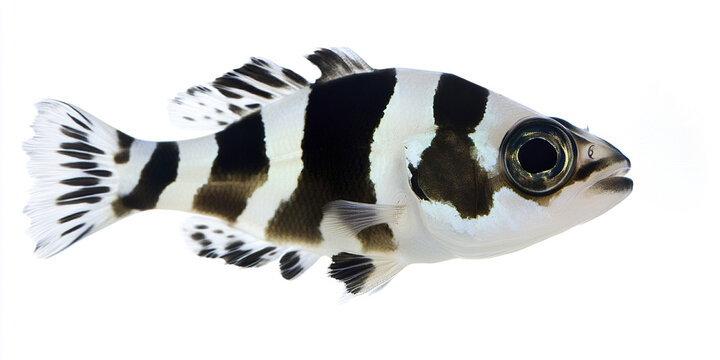 charming banded archerfish with striking black and white stripes